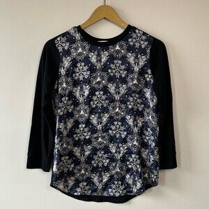 Rebecca Taylor Patterned Silk Long Sleeve Top Size 4